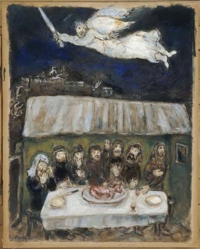 The Israelites are eating the Passover Lamb contemporary Marc Chagall Oil Paintings